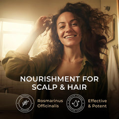 Gya Labs Rosemary Oil applied to scalp and nails for conditioning.