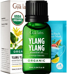 Gya Labs Ylang Ylang essential oil bottle for diffuser use.
