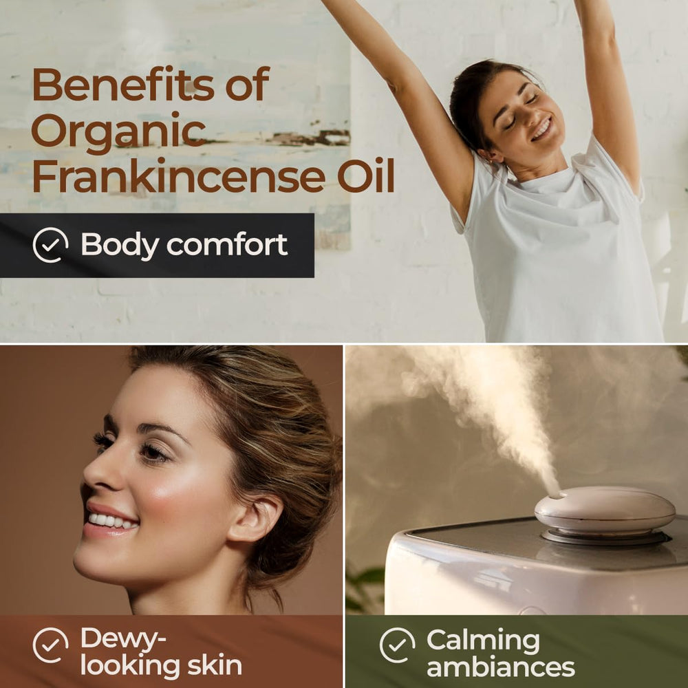 Gya Labs frankincense essential oil on skin with carrier oil for gentle care.