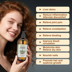 GYBOHO 16 oz glass bottle of organic castor oil for pure, easy application.