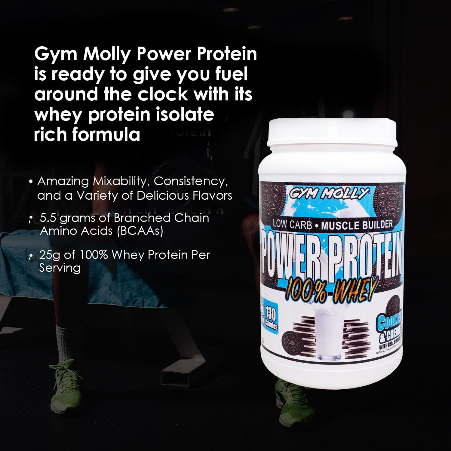 Gym Molly 2lb-packaging highlights value and easy daily use.