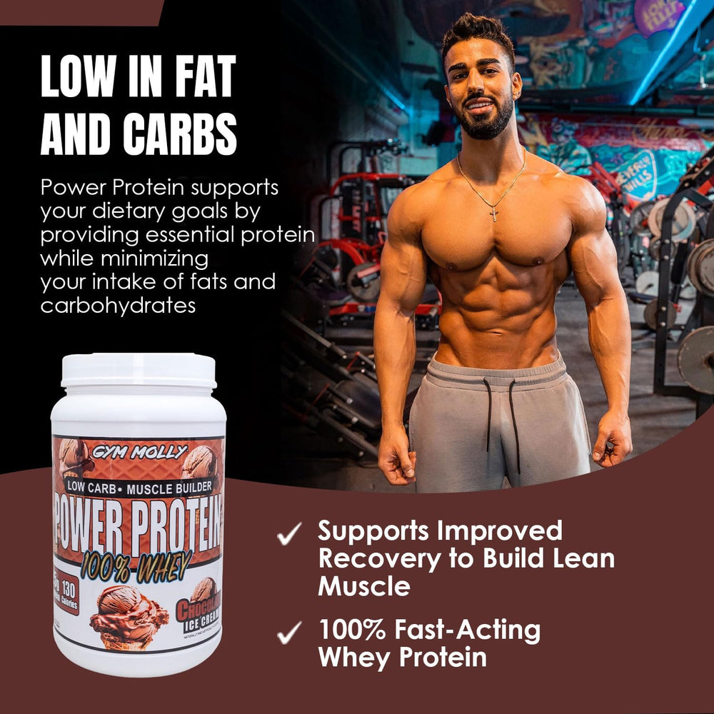 Gym Molly Power Protein pouring captures smooth texture during shakes.
