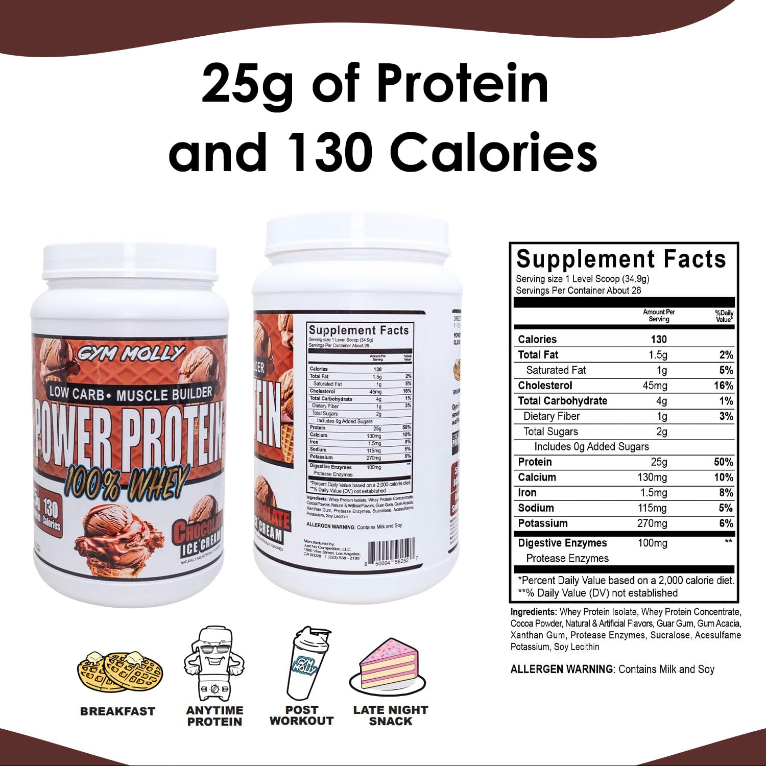 Gym Molly Power Protein shaker illustrates convenient mixing on the go.