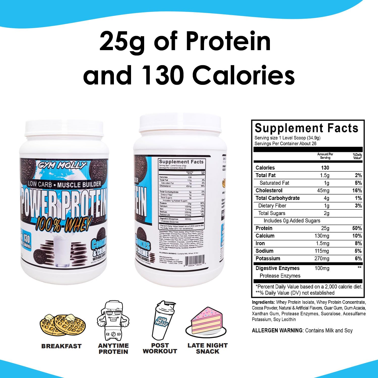 Gym Molly shake-pour shows a delicious, ready-to-consume post-workout drink.