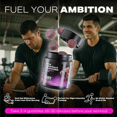 Close-up pour of GymRat Fuel gummies for easy dosing.