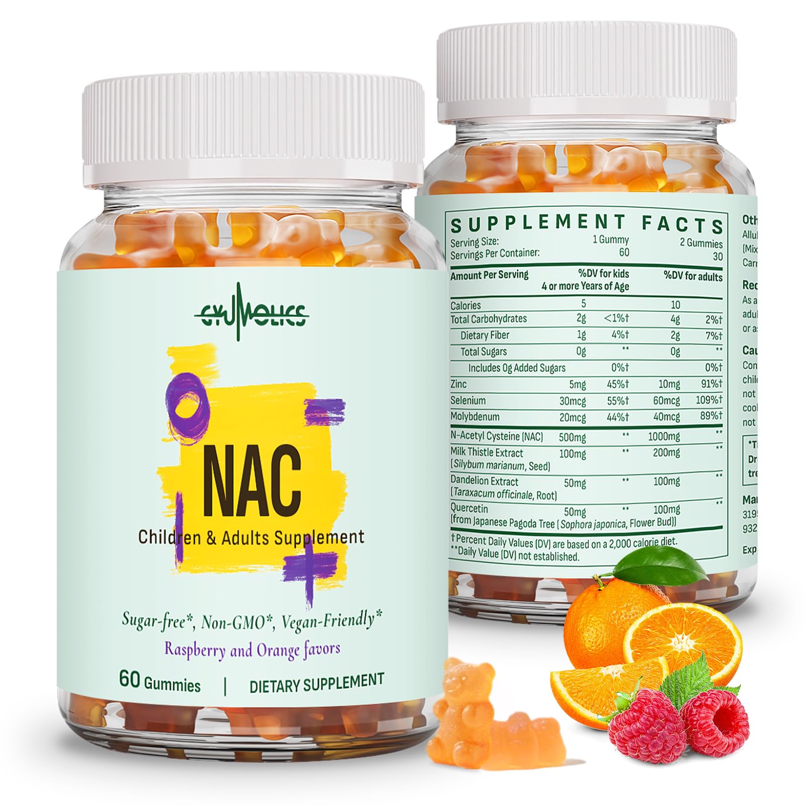 Gyumolics NAC supplement bottle for adults with 1000mg dose for daily support