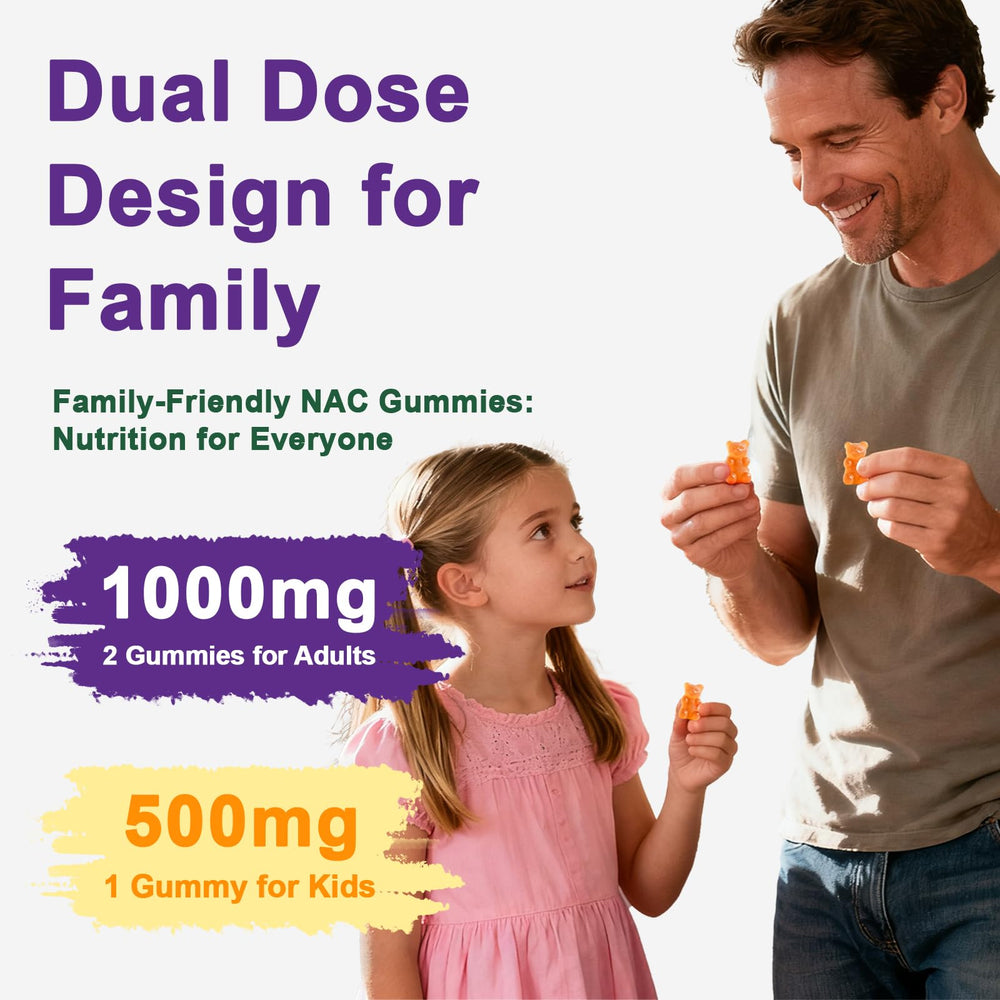 Gyumolics NAC kids bear gummies image with 500mg dose for kid-friendly wellness