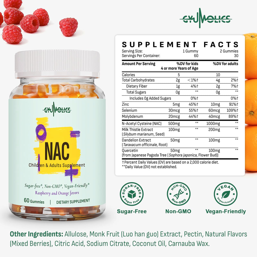 Gyumolics NAC mixed berry flavor image suggests tasty, sugar-free daily use