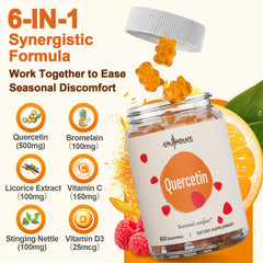 Closeup of Gyumolics Quercetin gummies for Kids highlighting soft texture and kid-friendly design