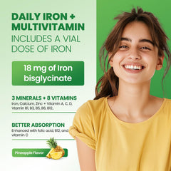 GZ HAOYUAN Iron Gummies nutrition panel highlighting 18 mg iron and vitamins