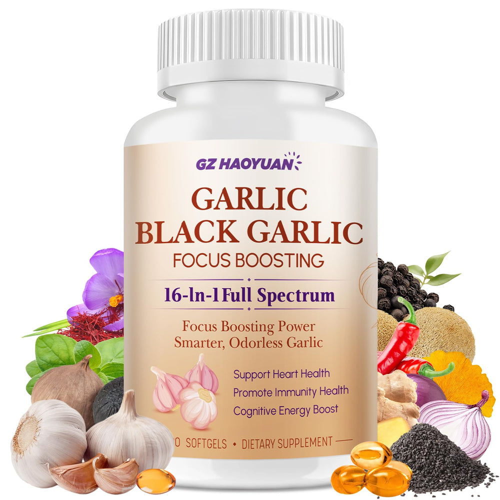 GZ HaoYuan odorless garlic softgels bottle for odor-free daily wellness.