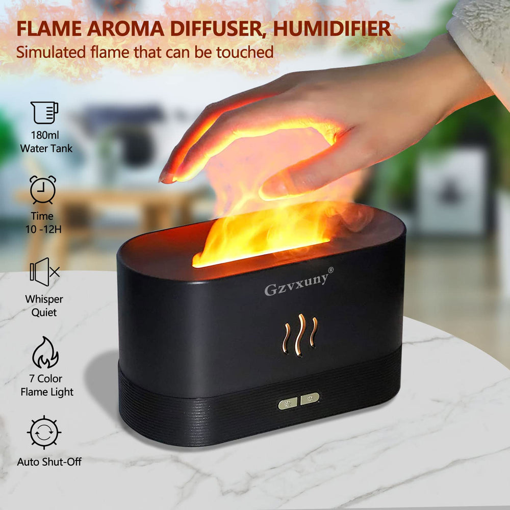 Gzvxuny Flame Diffuser night light creates soft glow for bedrooms