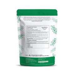 H&C Neem Leaves Powder back label closeup highlighting 100% natural ingredients.