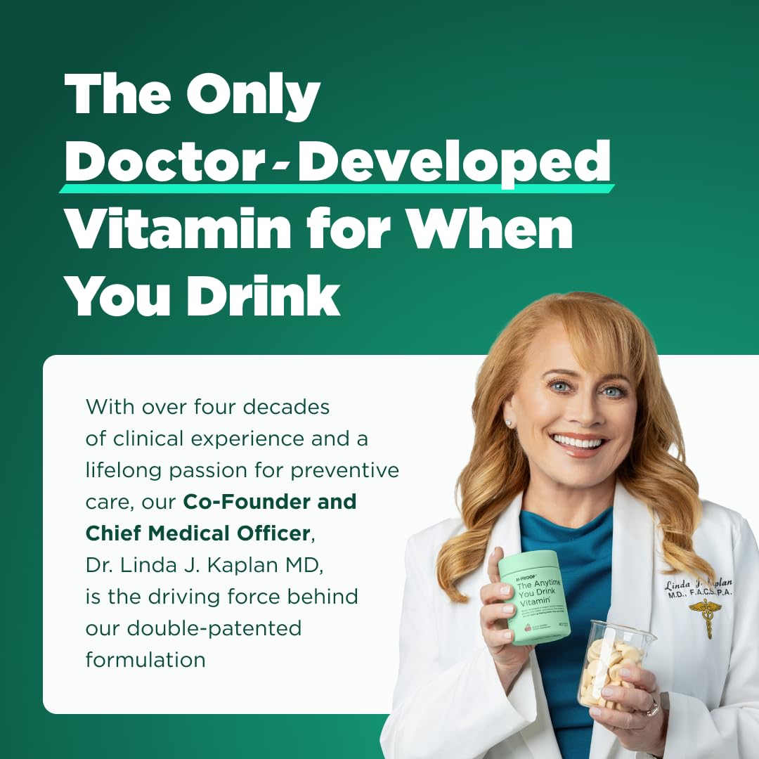 H-PROOF Anytime You Drink Vitamin ingredients list emphasizes metabolism and immunity.