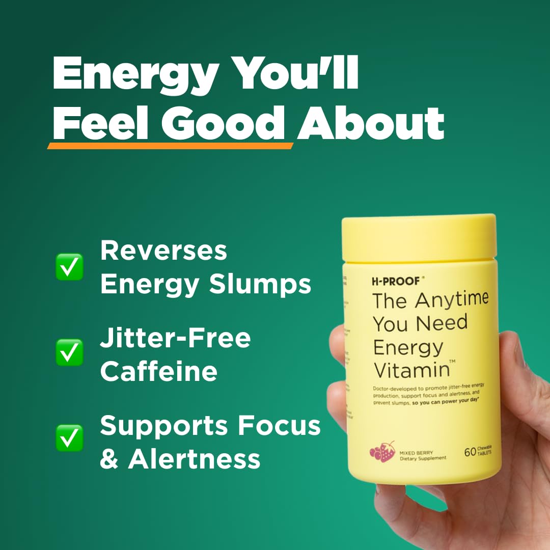 H-PROOF Anytime Energy bottle open shows on-the-go energy solution