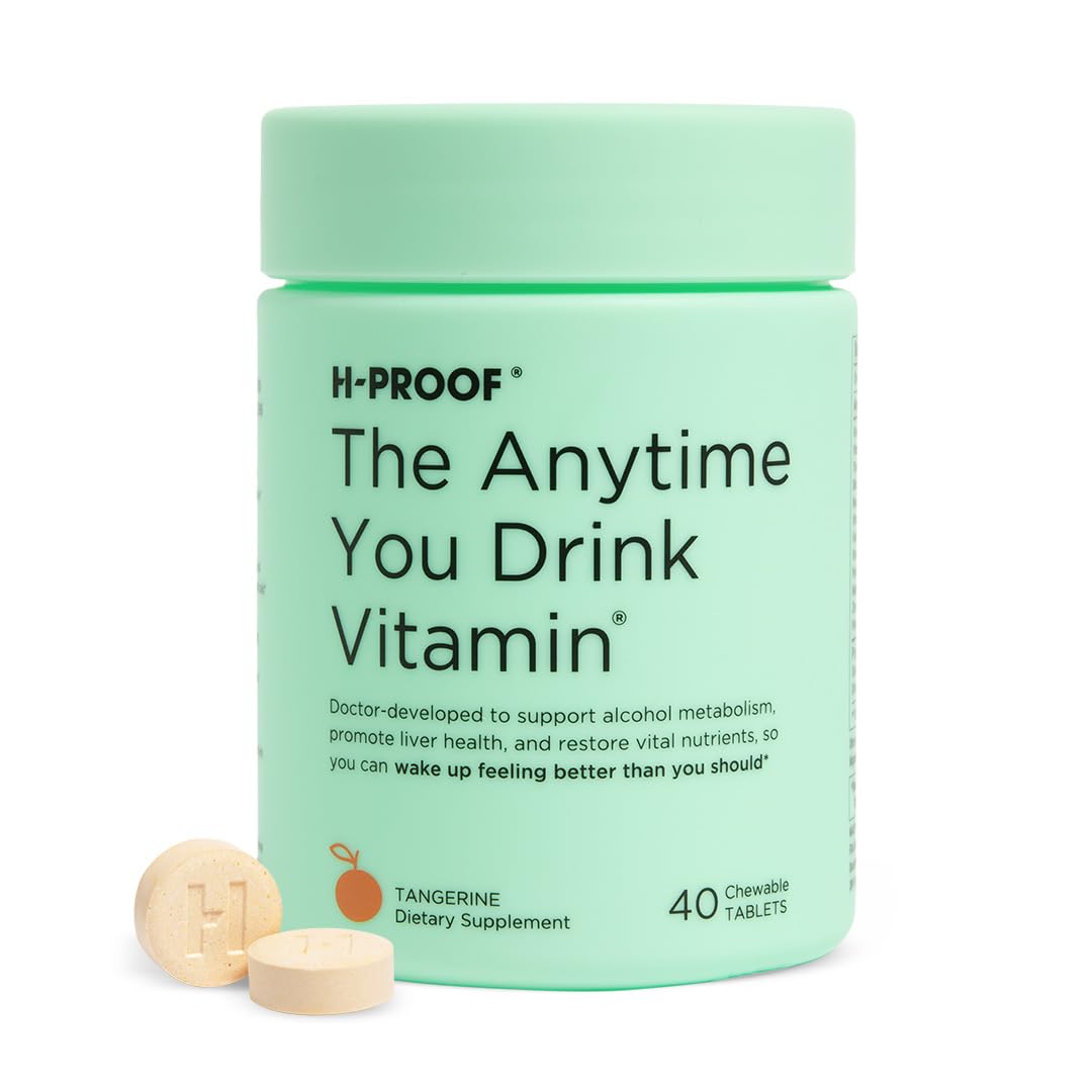 H-PROOF Anytime You Drink Vitamin bottle in Tangerine flavor after drinking.