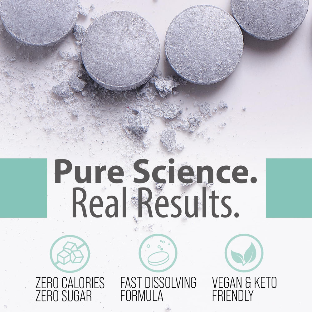 Drop into 12-16 oz water for quick hydrogen water with no aftertaste.