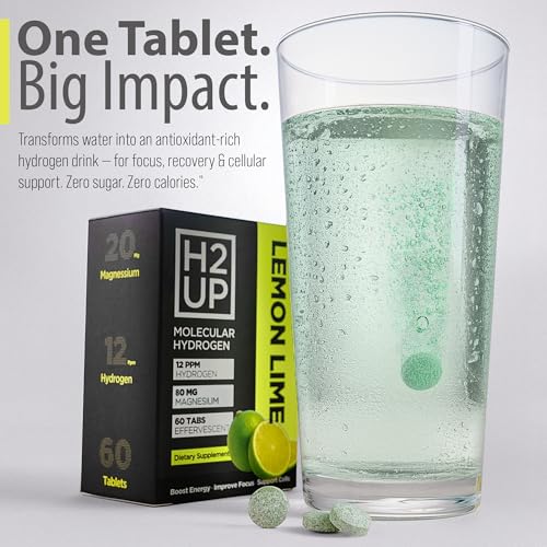 H2UP easy-to-use tablets dropped into water.