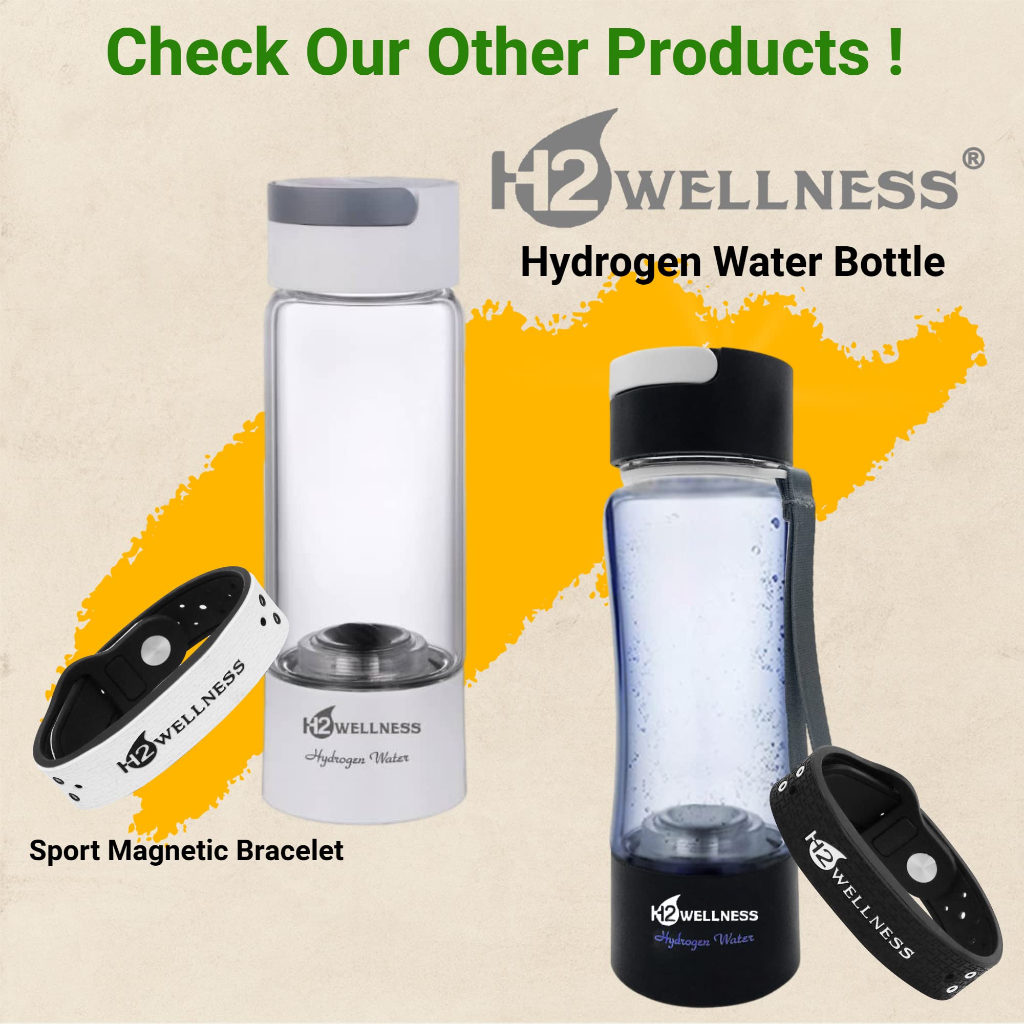 H2WELLNESS magnetic bracelet on the wrist for everyday sport and leisure use.
