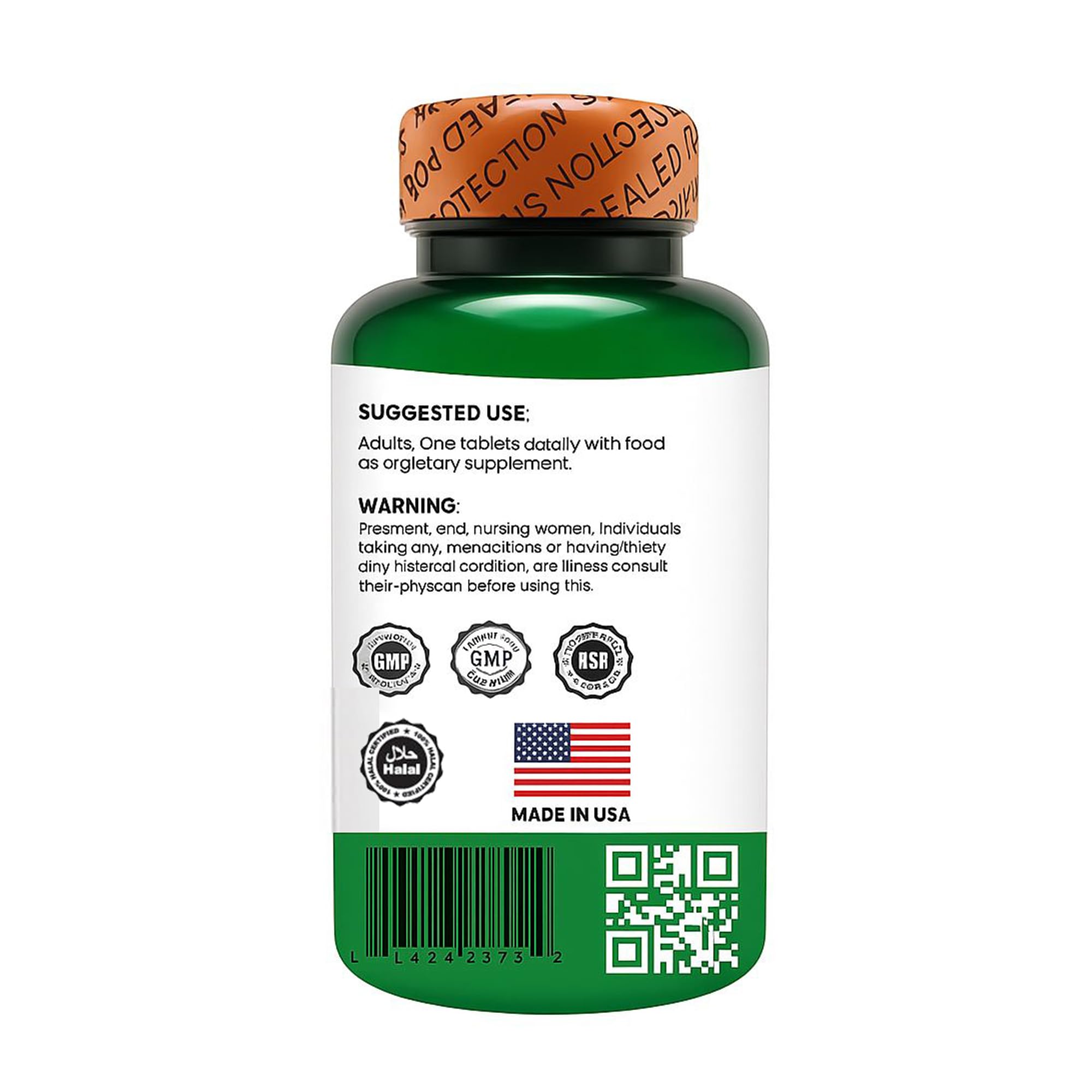 H4U iron supplement packaging highlighting gluten-free and dairy-free formula.
