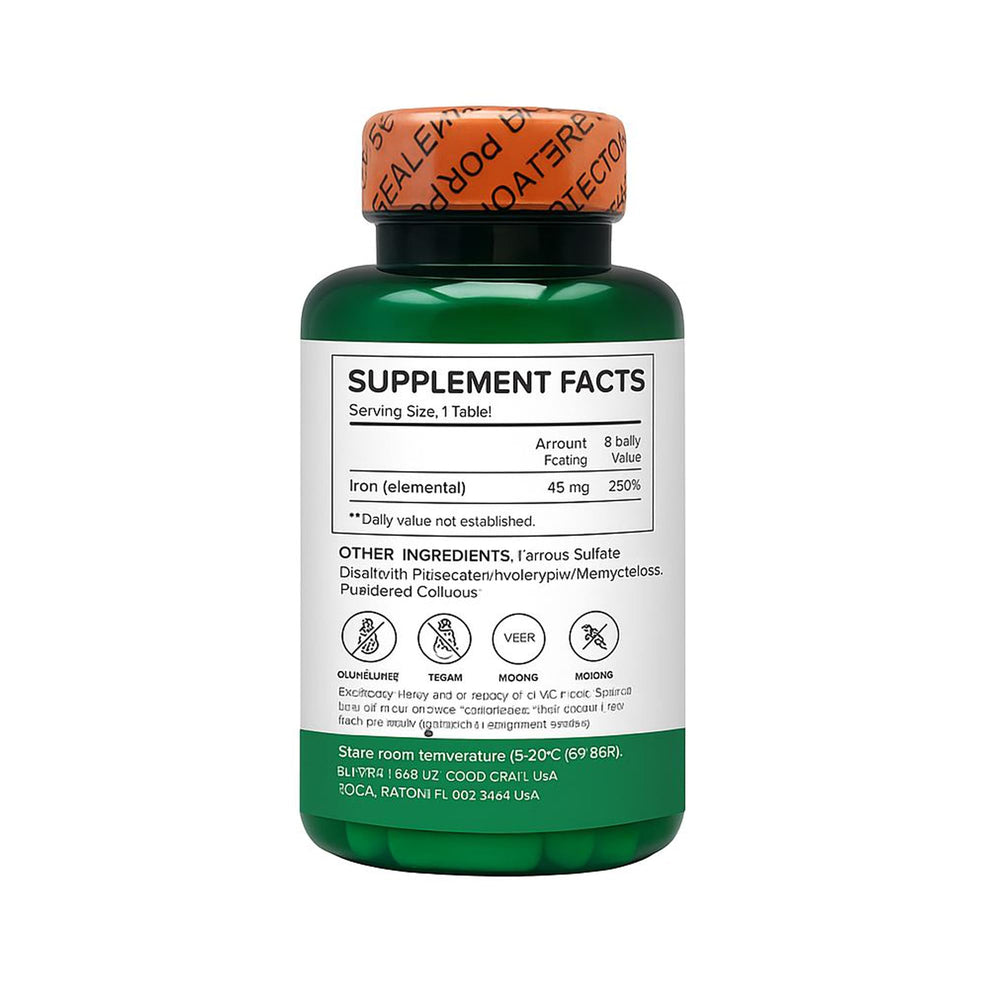 H4U slow release iron tablets close-up showing gentle daily iron delivery.
