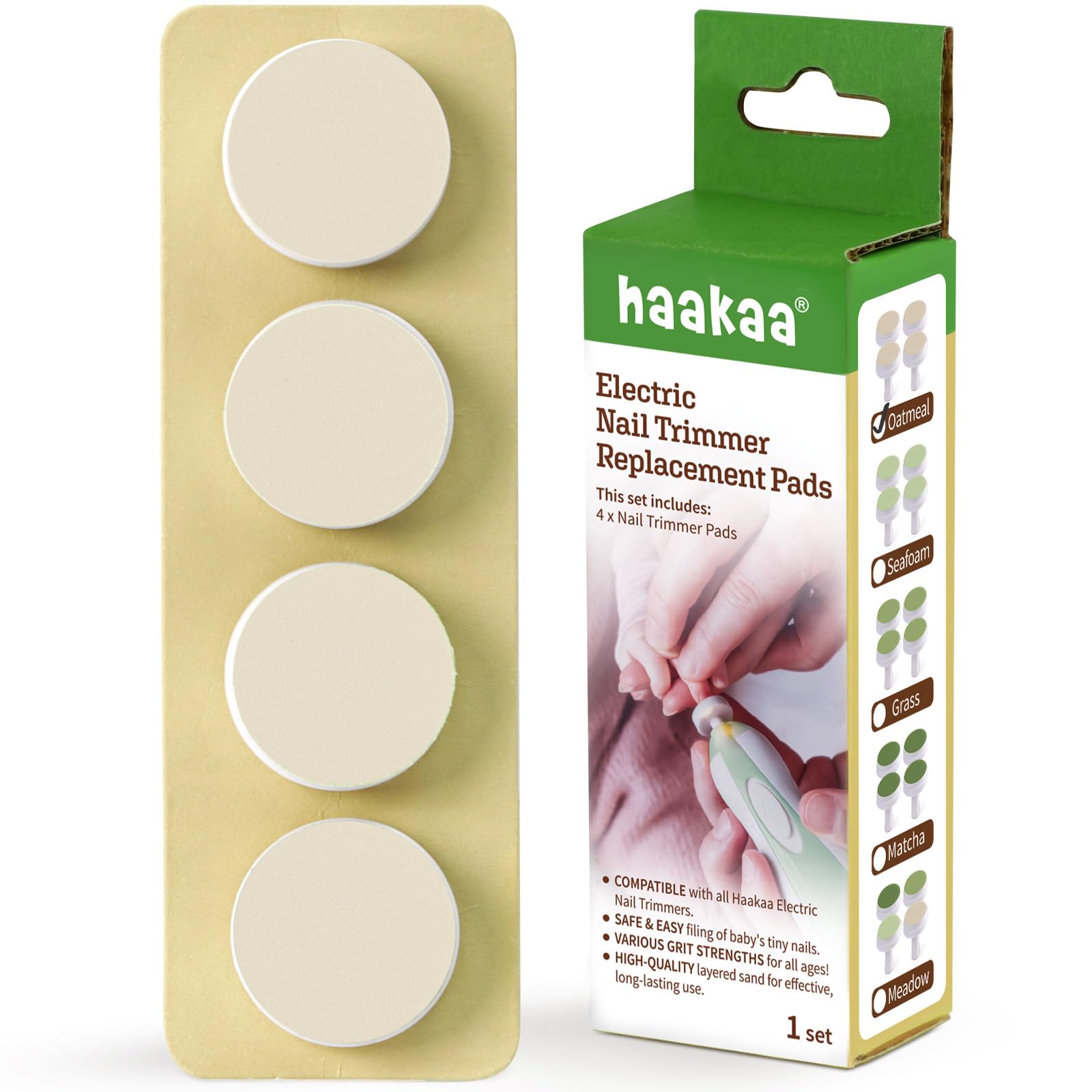Haakaa electric nail trimmer replacement pads with four-pack for ongoing gentle nail care