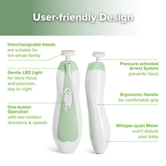 Haakaa interchangeable-heads-nail-care offer varied smoothing levels.