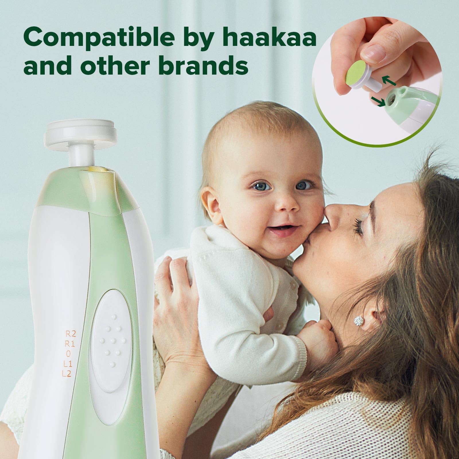 Haakaa nail trimmer pad easy-slot insert for quick changes.