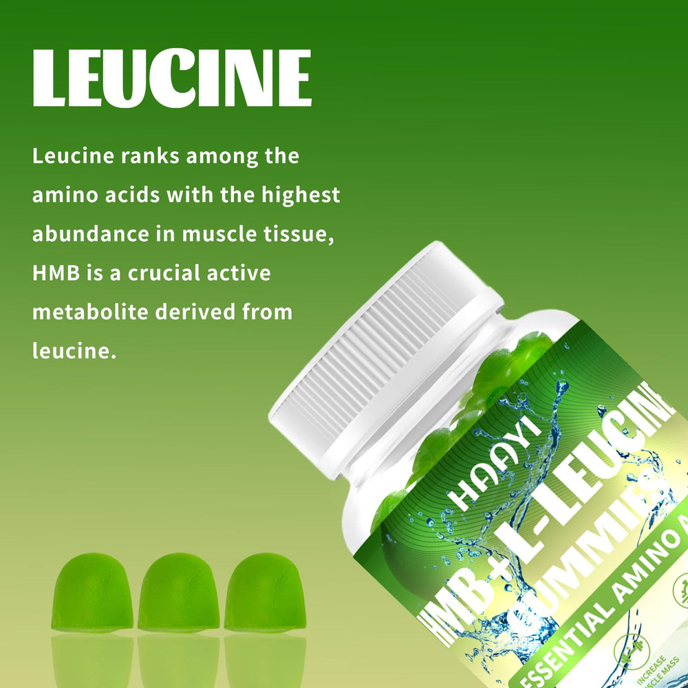 HAAYI HMB and Leucine Gummies apple-flavor inviting tasty protein synthesis support