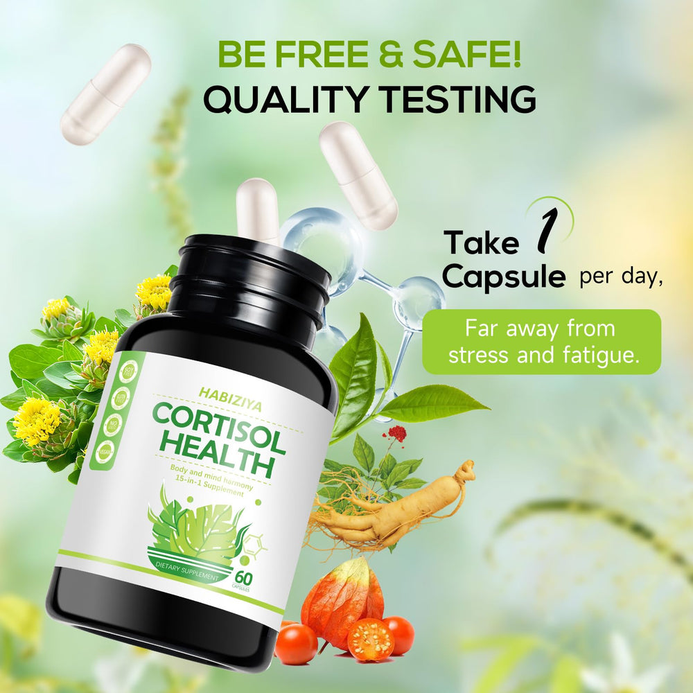 HABIZIYA Cortisol Manager imagery suggesting balanced mood.