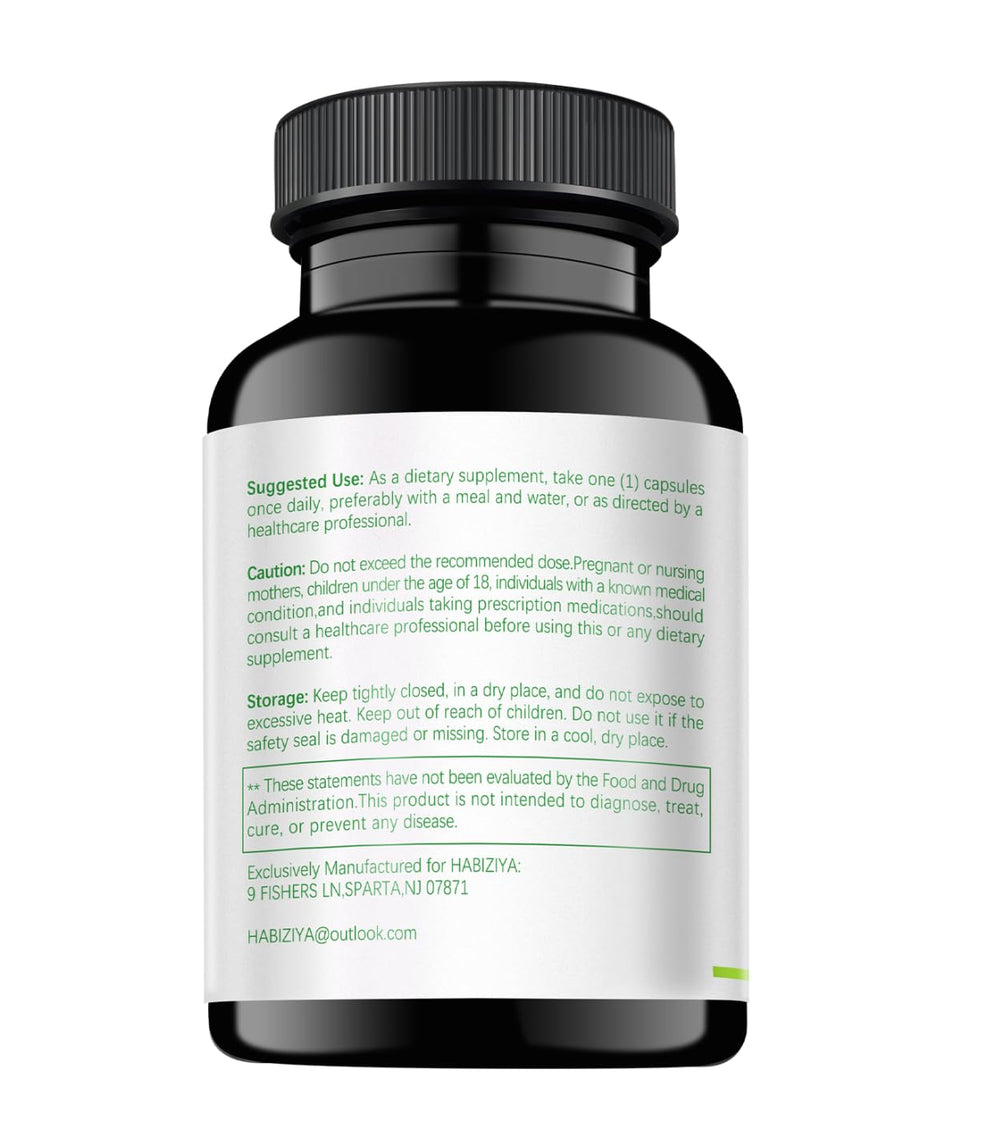 HABIZIYA Cortisol Manager vegan bottle packaging highlights non-GMO and gluten-free formula.