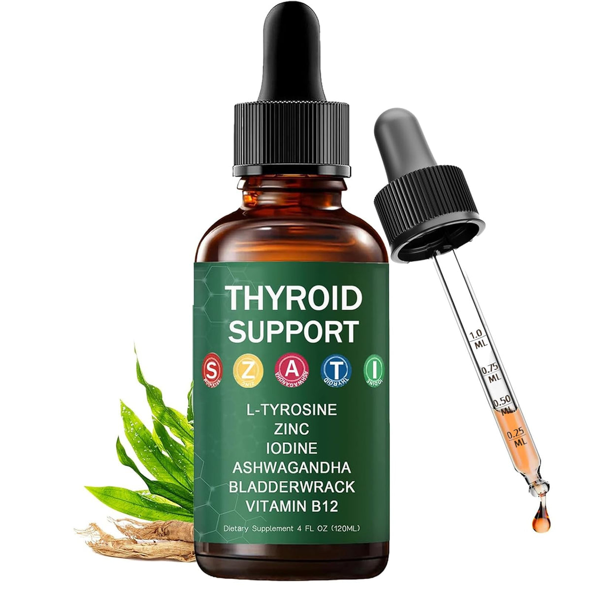 HABOHUSE Kindled Thyroid Drops bottle pour with berry flavor for daily vitality.