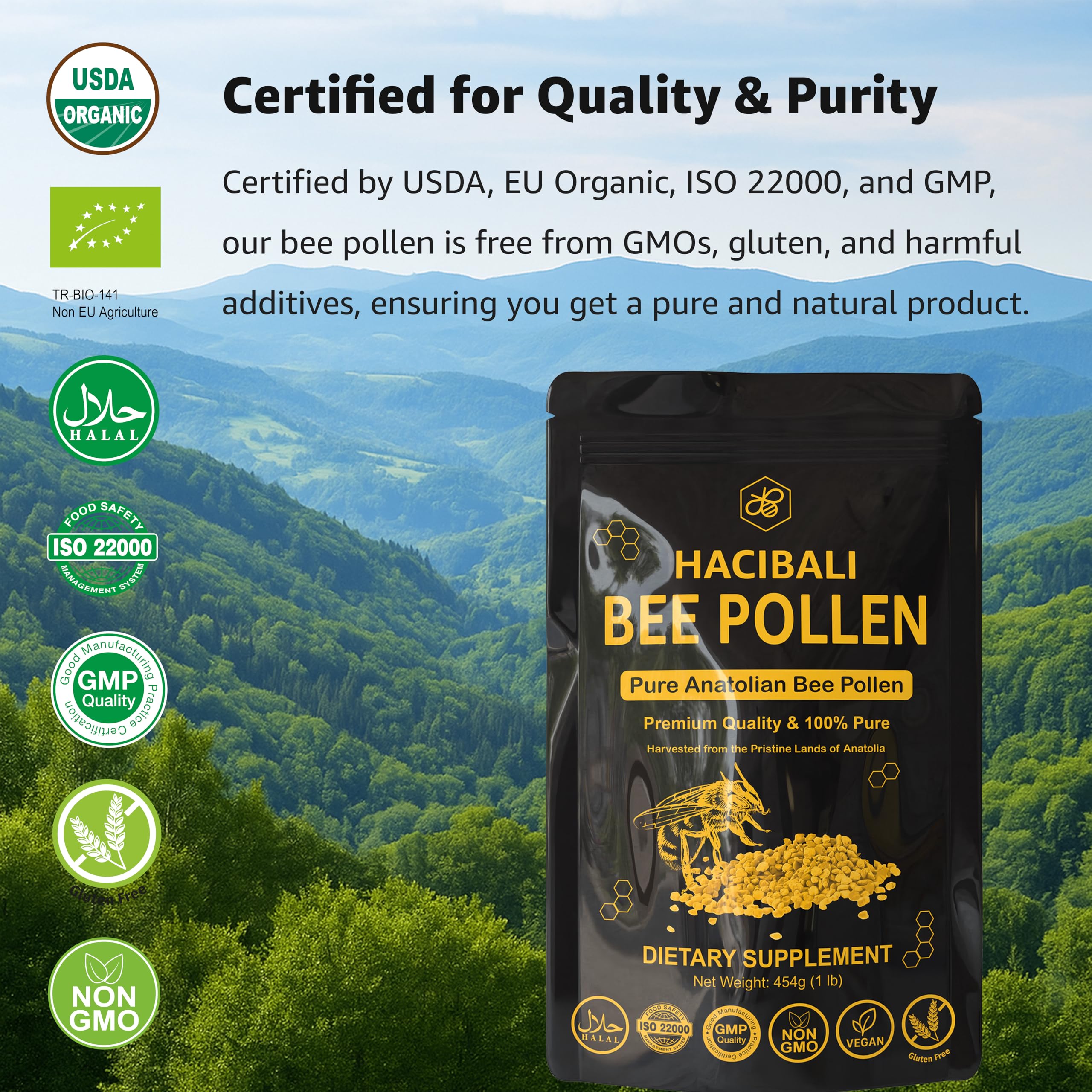 HACIBALI Bee Pollen topping for cereal or granola for energy.
