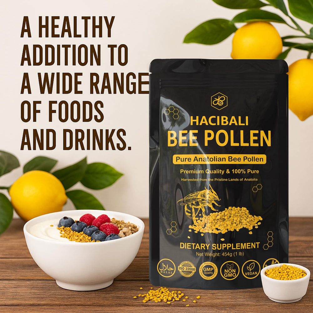 HACIBALI Resealable pouch keeps bee pollen fresh between uses.