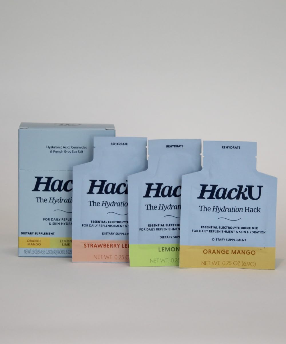 HackU flavor strawberry-lemonade stick in glass of water