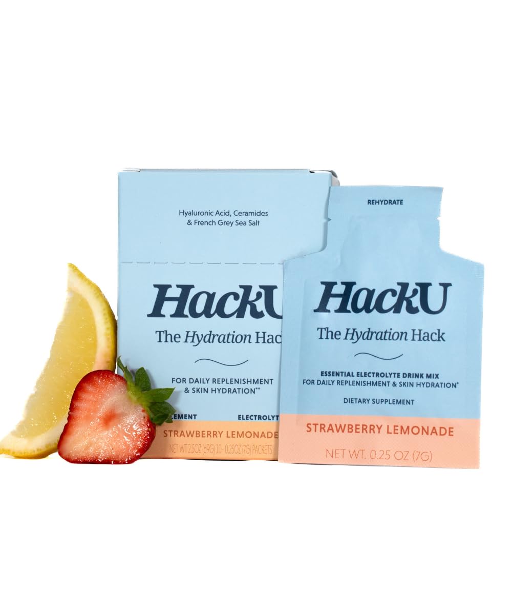 HackU The Hydration Hack strawberry lemonade bottle boosts hydration during workouts.