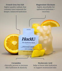 HackU Hydration Packets flavors dissolve smoothly in water for a refreshing drink.