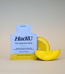HackU Hydration Packets glass-mixed drink showcasing a refreshing electrolyte beverage.