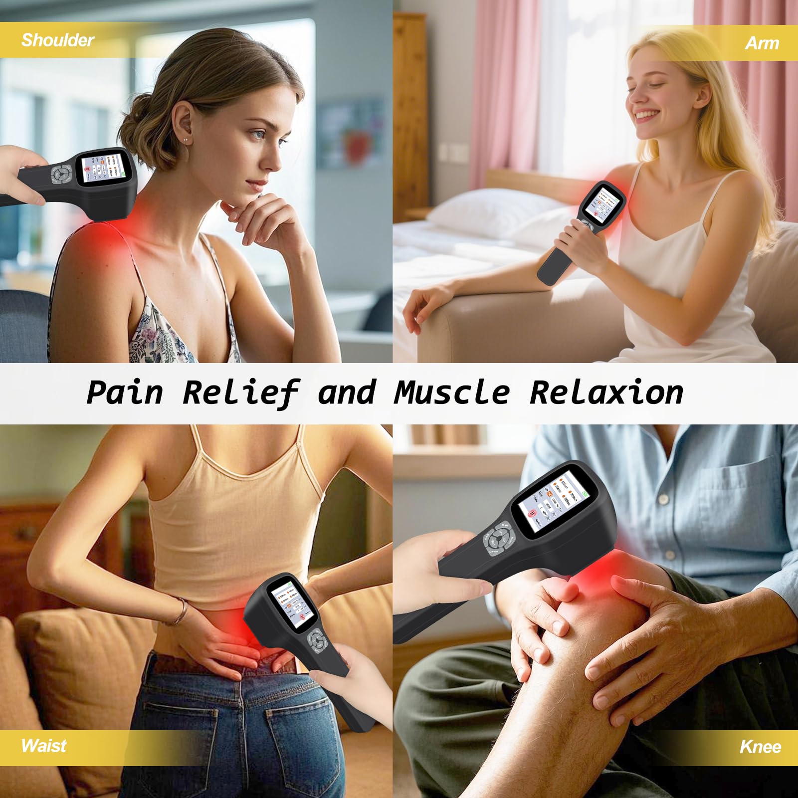 HlAiL knee pain relief application for targeted leg treatment.