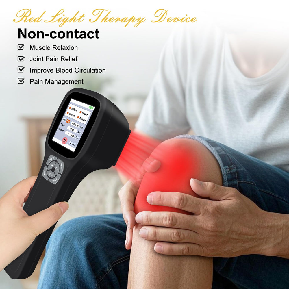 HlAiL portable handheld therapy device ready for convenient at-home sessions.