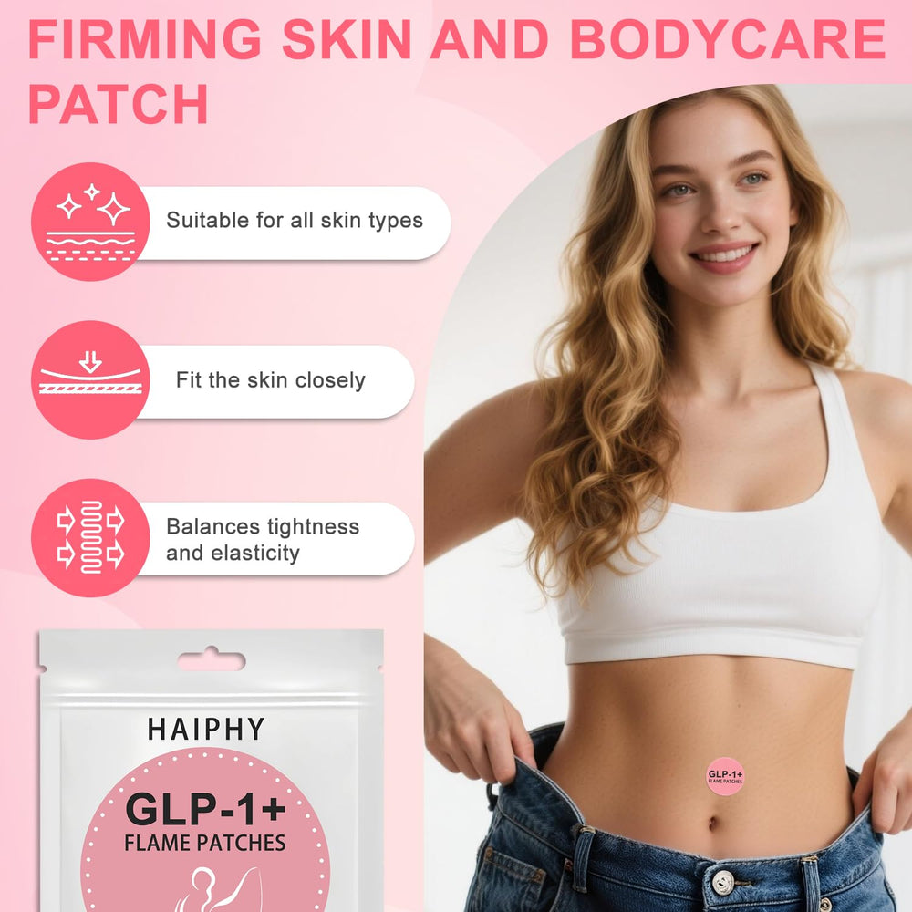 Haiphy GLP-1 patches applied to clean skin for easy daily use.