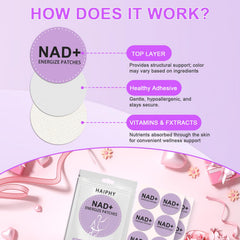 Haiphy NADPatches applied on skin to show easy wear