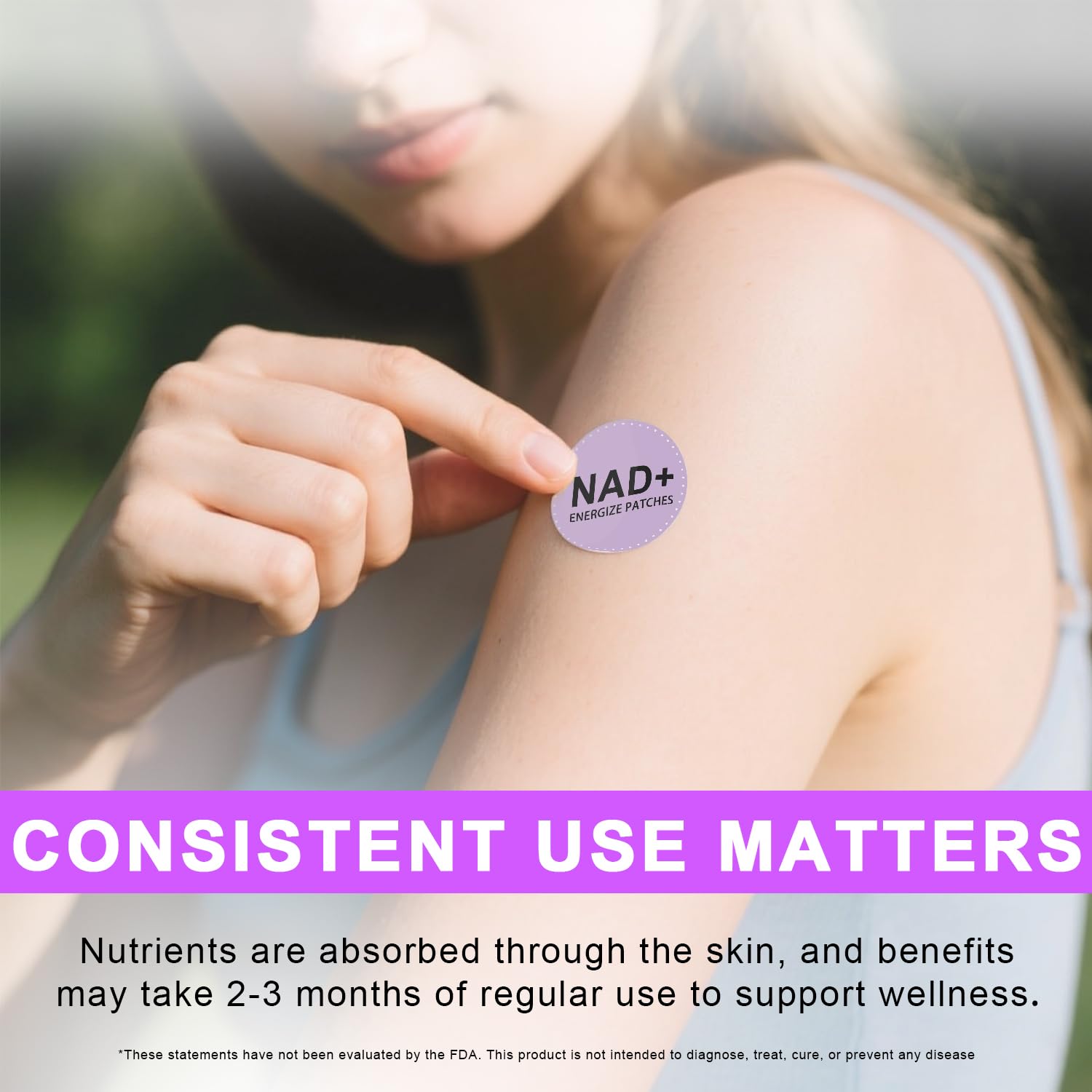 Haiphy NADPatches close-up of natural ingredients nicotinamide and resveratrol
