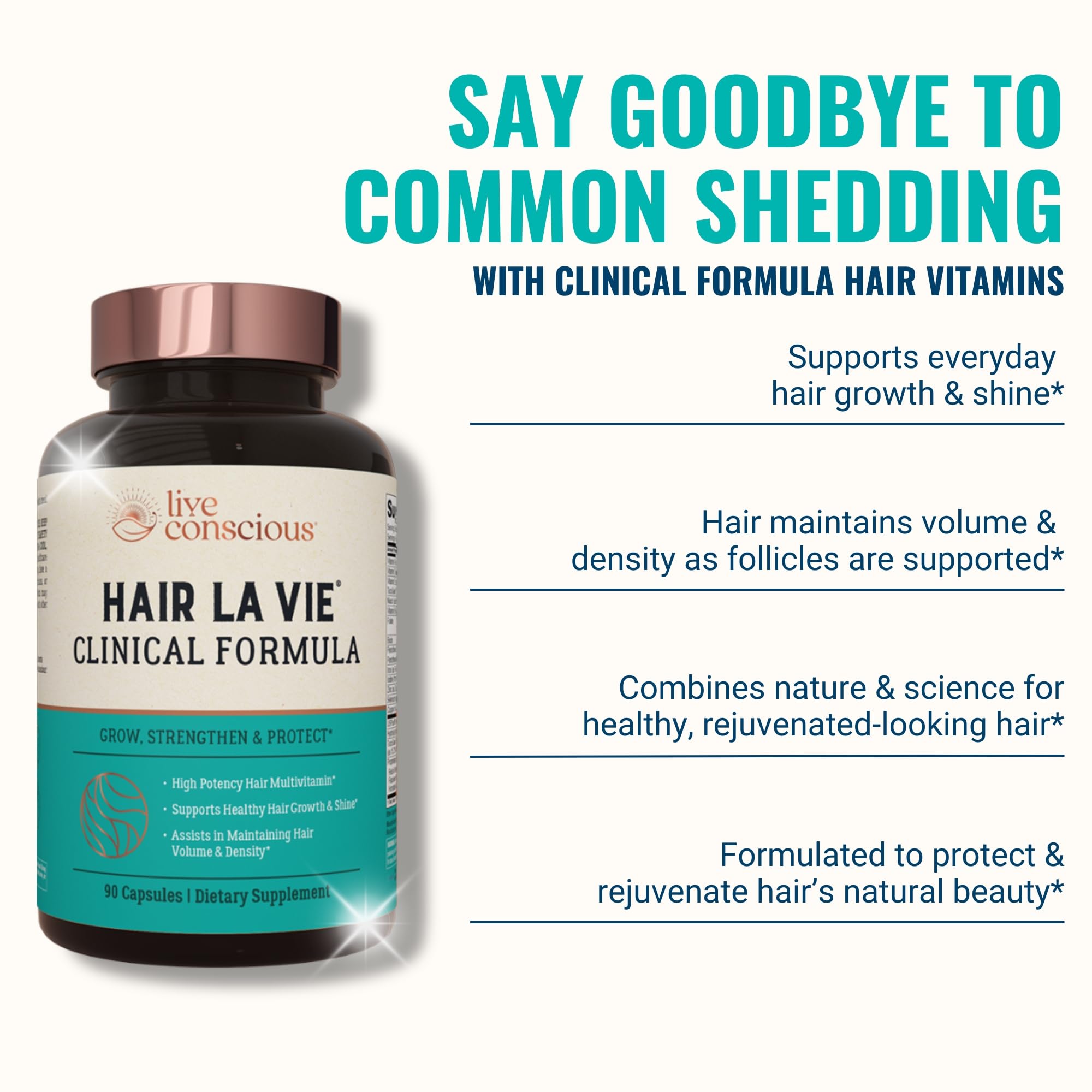 Hair La Vie pour shot demonstrates easy daily capsule intake.