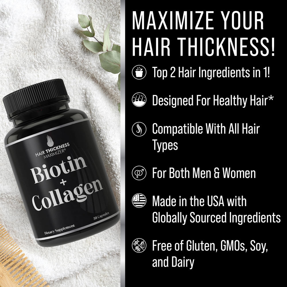 Hair Thickness Maximizer collagen bovine tablets nourish hair fibers from within
