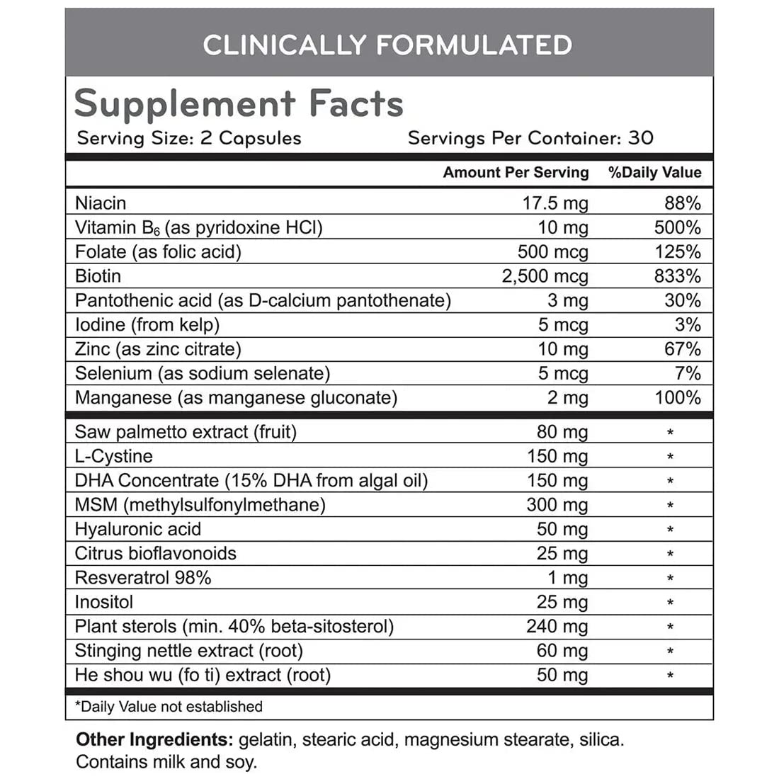 Hairmax MSM capsules close-up highlighting keratin support for hair.
