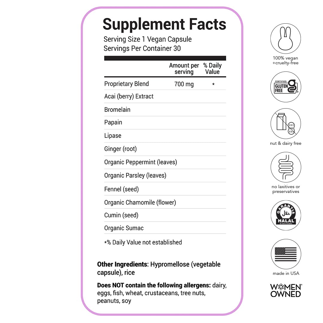 HAIRtamin BLOATamin ginger ingredient suggests natural soothing for stomach upset