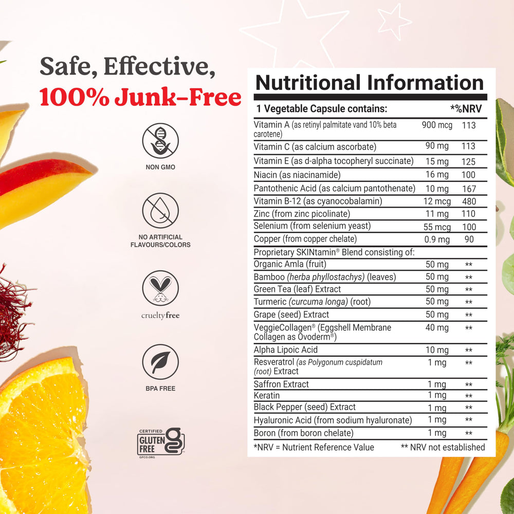 SKINtamin capsules sprinkled on food or mixed into a drink