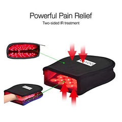 HAIYUE red light therapy hand pad side view shows ergonomic wrap for easy use