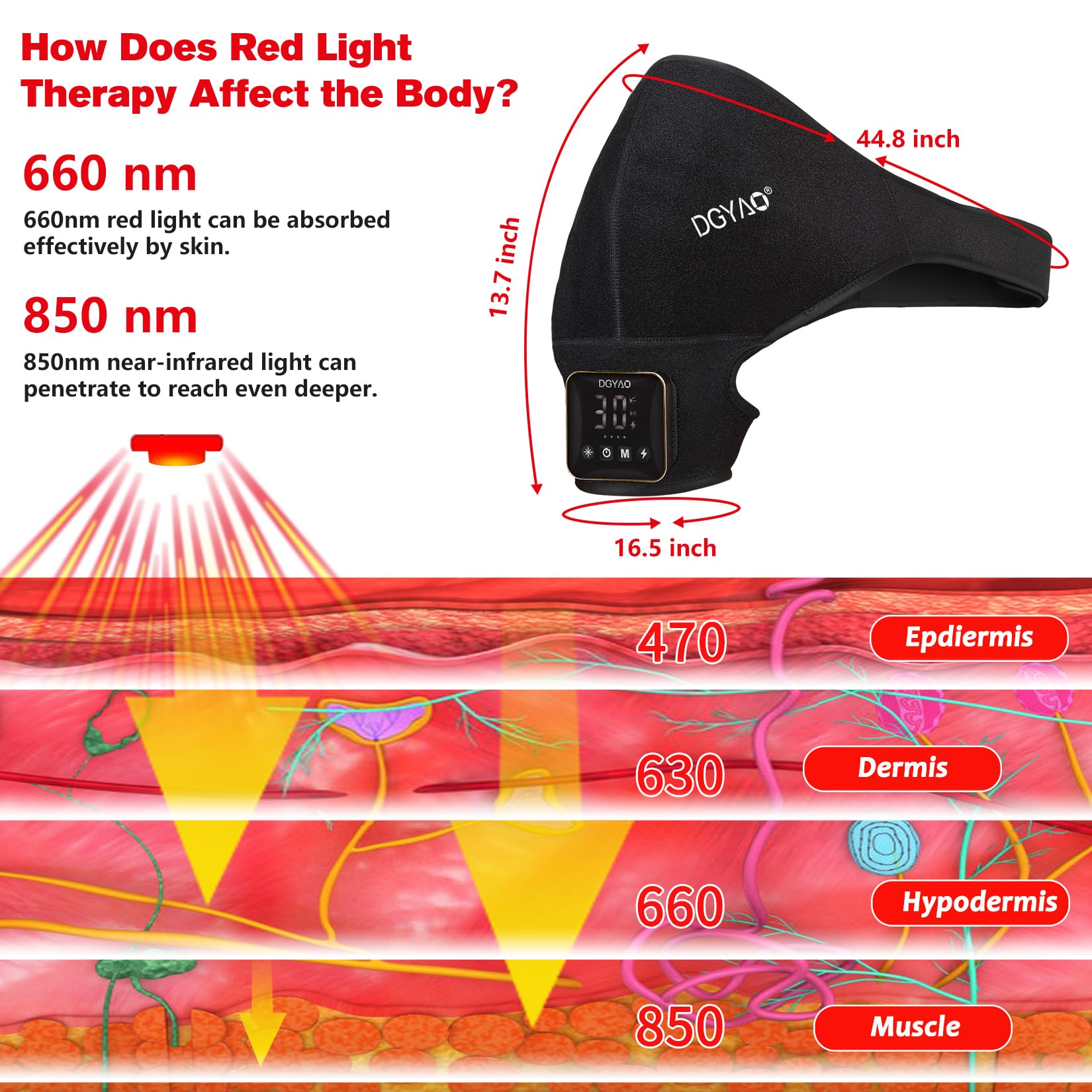 Three modes red infrared and red plus infrared for flexibility